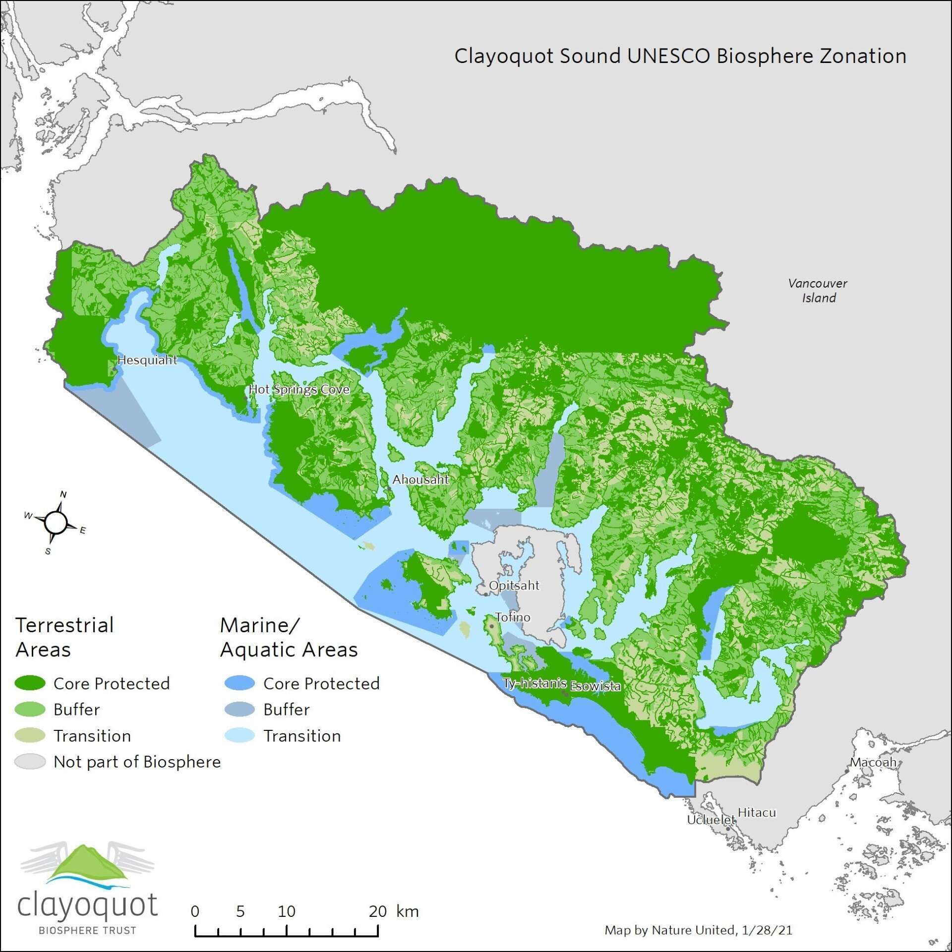 Clayoquot Sound UNESCO Biosphere Region Zonation